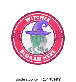 Witches logo vector template illustration