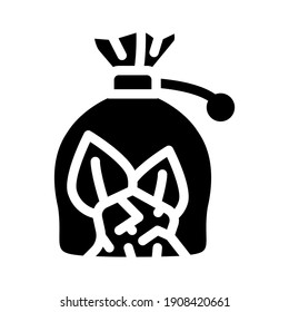 witches pouch glyph icon vector. witches pouch sign. isolated contour symbol black illustration