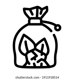 activa el vector de icono de la línea de la bolsa. signo de la bolsa de brujas. símbolo de contorno aislado ilustración negra