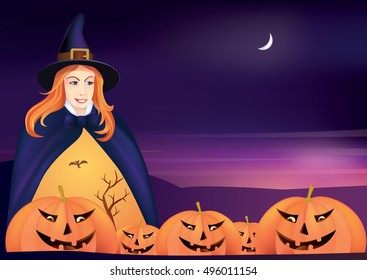 The Witches, pumpkins and night. 