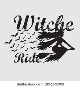Witches ride vector t shirt design