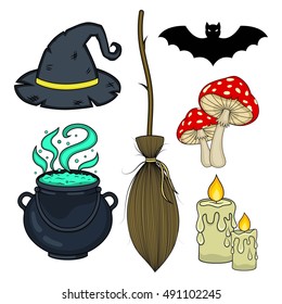 Witches set on a white background