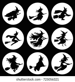 Witches silhouette set