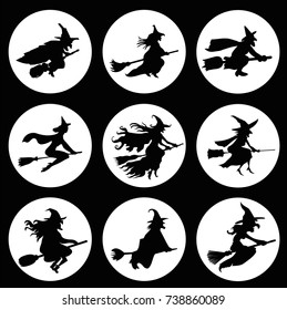 Witches silhouette set