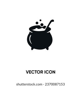 Icono de vector de brujas. Ilustración vectorial plana moderna y simple para sitio web o aplicación móvil. Símbolo de caldero o de olla, ilustración del logotipo. Gráficos vectoriales perfectos para píxeles