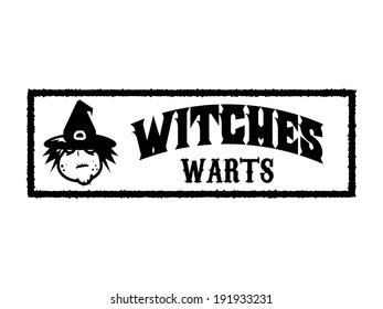 Witches Warts Illustration for Halloween. Print and Staple to a Bag of Chocolate Chips for a fun Halloween Treat. 