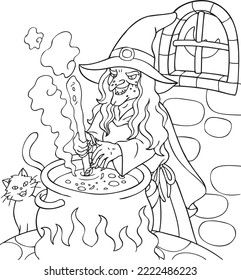 The Witchess Coloring Page Line Art