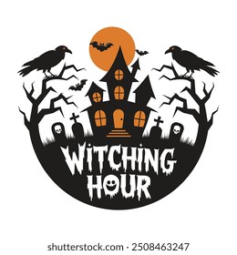 Witching Hour Halloween T-Shirt Design