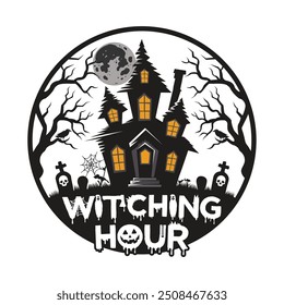 Witching Hour T-Shirt Design for Halloween
