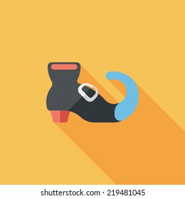 Witch's boots flat icon with long shadow,eps10