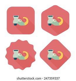 Witch's boots flat icon with long shadow,eps10