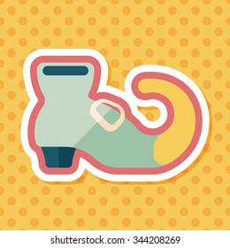Witch's boots flat icon with long shadow,eps10
