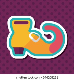 Witch's boots flat icon with long shadow,eps10