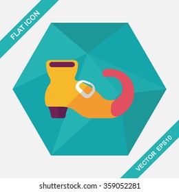 Witch's boots flat icon with long shadow,eps10
