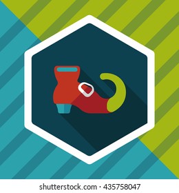 Witch's boots flat icon with long shadow,eps10
