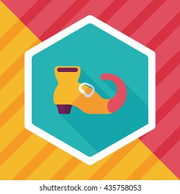 Witch's boots flat icon with long shadow,eps10