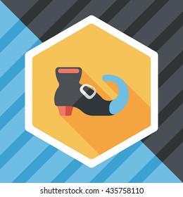 Witch's boots flat icon with long shadow,eps10