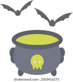Witch's Brew Illustration or Icon for Halloween and Spooky-Themed Designs