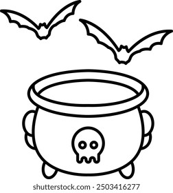 Witch's Brew Illustration or Icon for Halloween and Spooky-Themed Designs