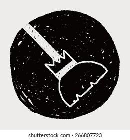 witch's broom doodle drawing