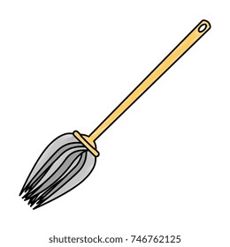 Witchs broom funny icon