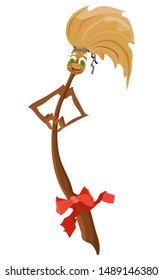 witch's broom girl halloween monster character bright cartoon
