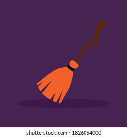 Witchs broom icon. Halloween season icon - Vector
