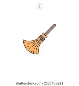 Witchs Broom icon symbol vector illustration isolated on white background