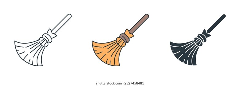 Witchs Broom icon symbol vector illustration isolated on white background