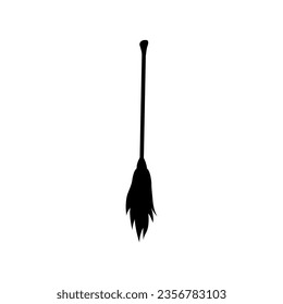 Vector de icono de escoba de bruja. Signo de ilustración de la sala. Símbolo de bruja. Logo de Halloween.