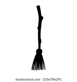 Witch's broom icon vector. Broom illustration sign. Witch symbol. Halloween logo.