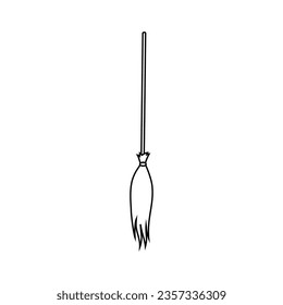 Witch's broom icon vector. Broom illustration sign. Witch symbol. Halloween logo.