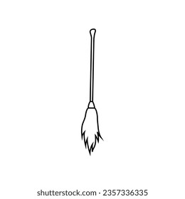 Witch's broom icon vector. Broom illustration sign. Witch symbol. Halloween logo.