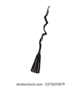 Witch's broom on white background