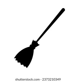 Witch's broom on white background