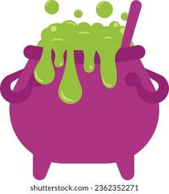 Witch's Cauldron Element Halloween Illustration