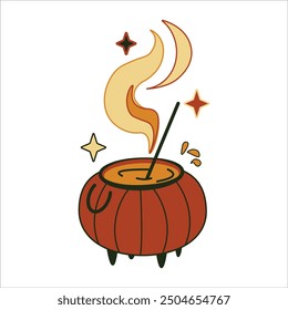 Witch's cauldron. Halloween theme. Vector illustration