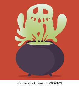 Witch's Cauldron Halloween Vector Art