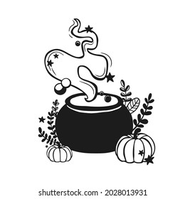 witch's cauldron of potion. halloween clipart. hocus pocus.