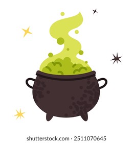 Witch's cauldron vector illustration isolated on white background