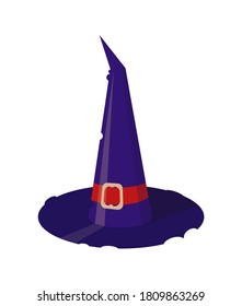 A witch's hat. Design for postcards and banners. Vector illustration for Halloween