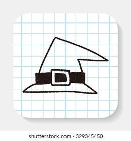 witch's hat doodle drawing