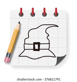 witch's hat doodle drawing