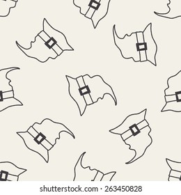 witch's hat doodle drawing seamless pattern background