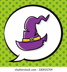 witch's hat doodle, speech bubble