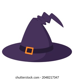 A witch's hat. Halloween. Flat cartoon style.