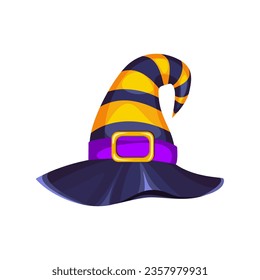  A witch's hat for Halloween.A design element for celebrating Halloween.Vector illustration isolated on a white background.