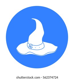Witch's hat icon in black style isolated on white background. Hats symbol stock vector illustration.