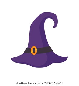 Witch's hat. Magic hat. The costume adorns the little wizard's head at a Halloween party.