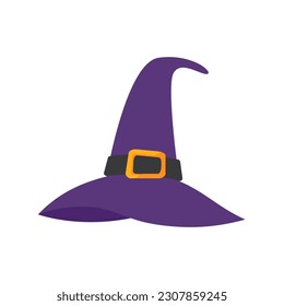Witch's hat. Magic hat. The costume adorns the little wizard's head at a Halloween party.